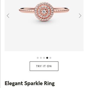 LIKE NEW Pandora Elegant Sparkle Ring For Sale (Rose Gold)